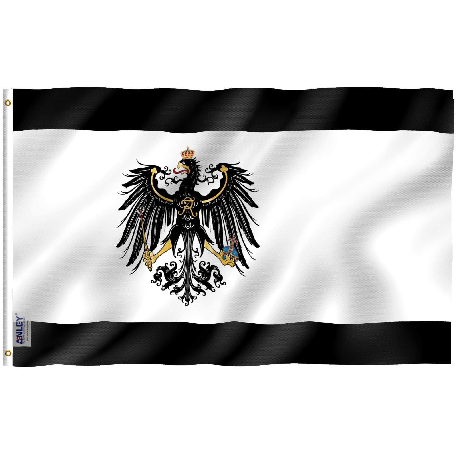 Anley Fly Breeze 3X5 Feet Prussian Flag - Vivid Color And Fade Proof - Canvas Header And Double Stitched - German Kingdom Of Pru