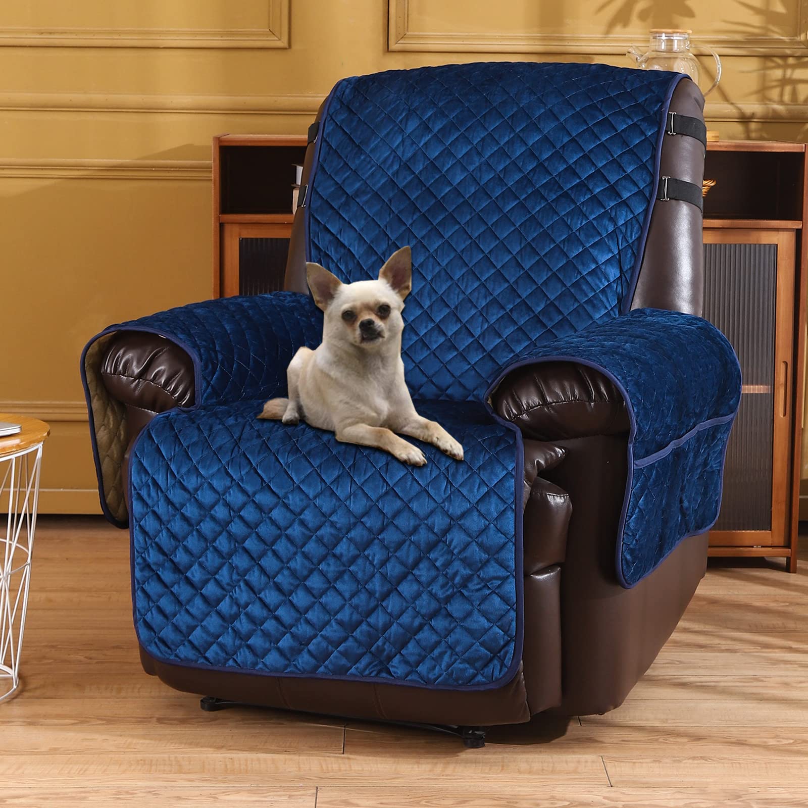 Lufeijiashi Velvet Recliner Covers Non-Slip Waterproof Large Recliner Chair Covers For Leather Chairs Reversible Recliner Sofa C