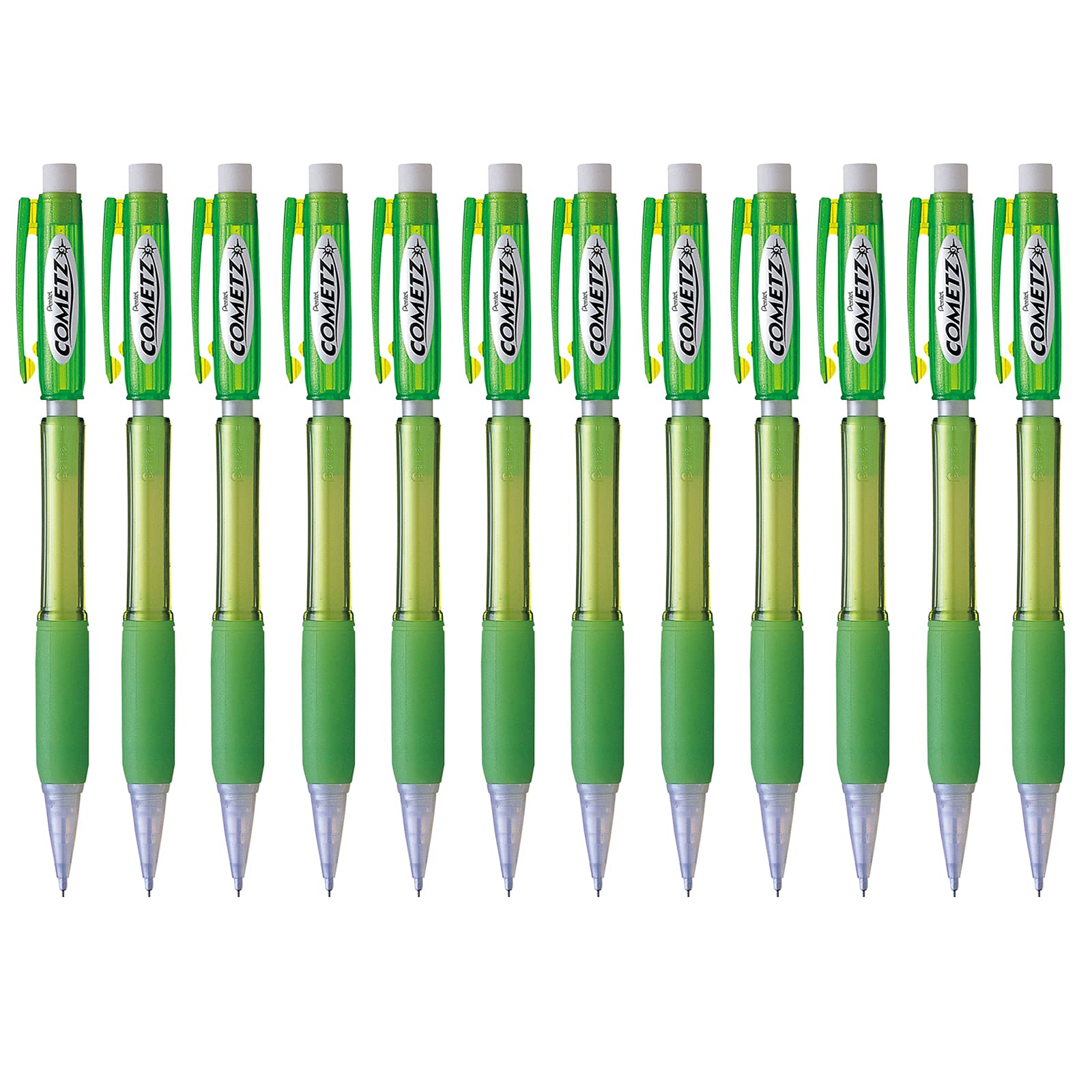 Pentel Cometz Automatic Pencil, 0.9Mm, Light Green Barrel, Box Of 12 (Ax119K)