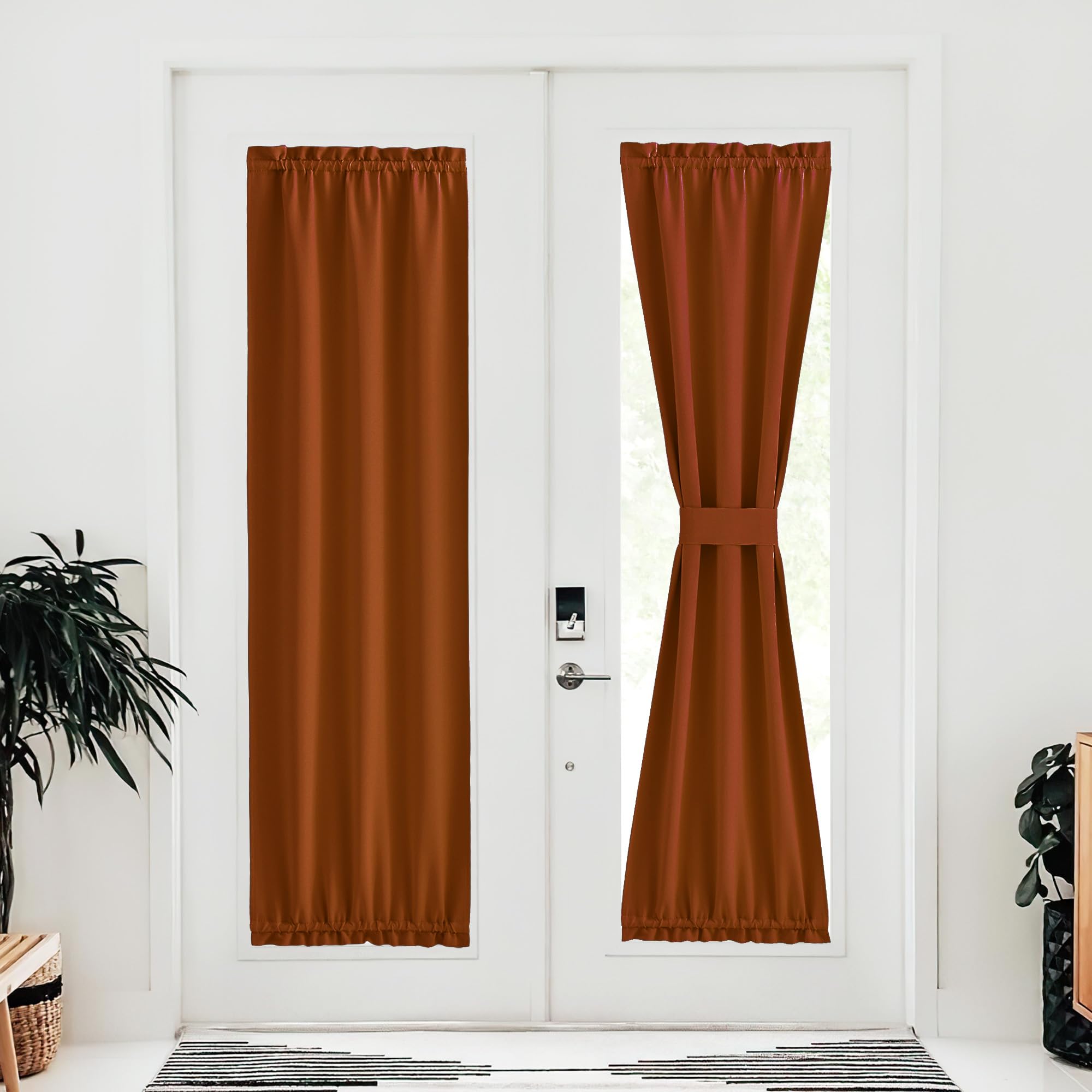NICETOWN Door Curtains for Doorway Thermal Insulated French Door Window Curtain for Kitchen Patio Sliding Glass Door Halloween R