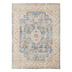 HomeRoots 532009 8 x 10 ft. Blue Floral Power Loom Rectangle Area Rug