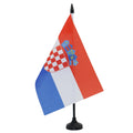 Croatia Table Flag 5' X 8' - Croatian Desk Flag 21 X 14 Cm - Black Plastic Stick And Base - Az Flag
