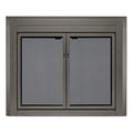 UniFlame - Logan - Cabinet-Style Fireplace Doors with Smoke Tempered Glass (Color: Gunmetal, Size: Small - Fits Opening 30in to 