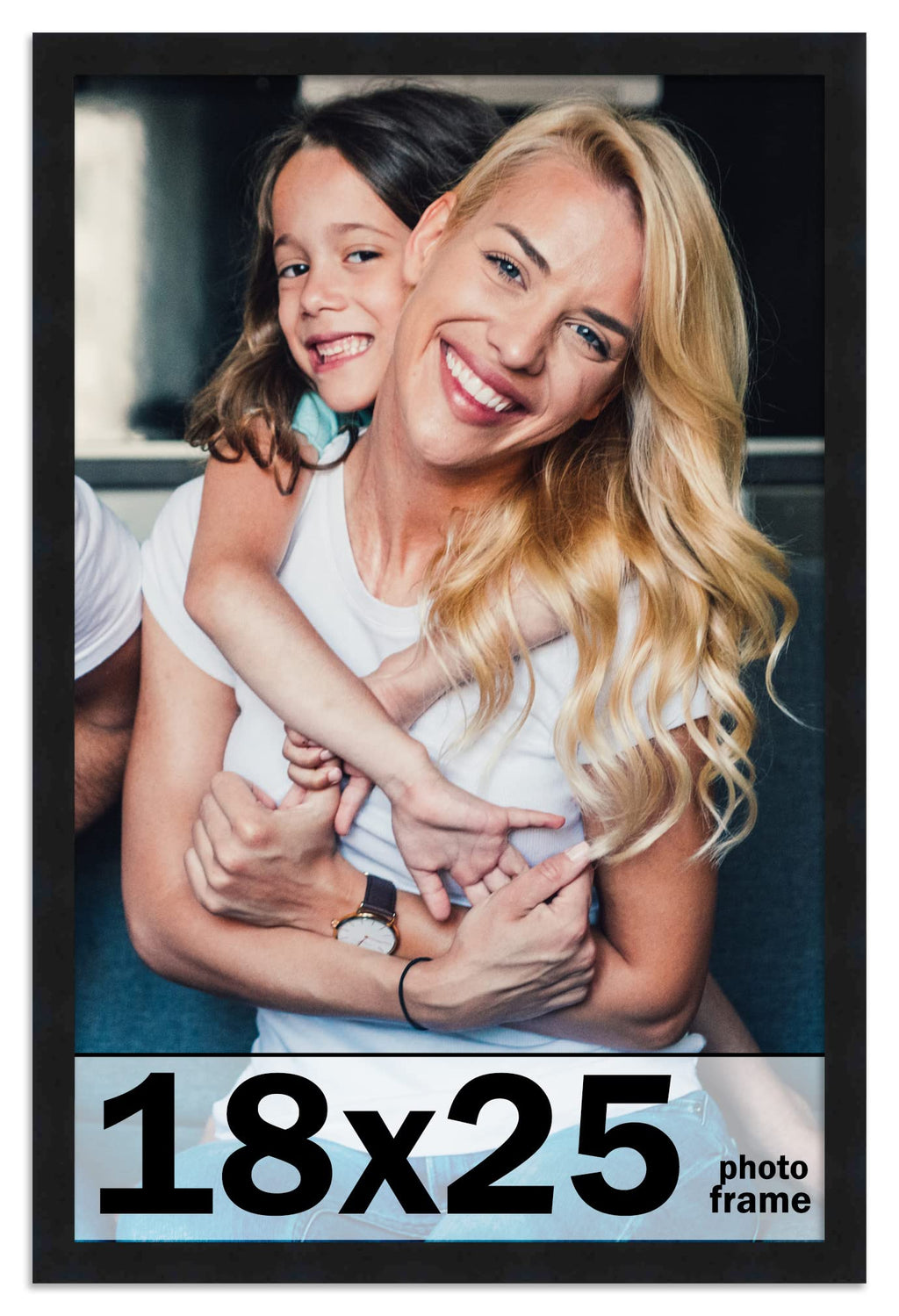 18x25 Frame Black Picture Frame - Complete Modern Photo Frame Includes UV Acrylic Shatter Guard Front, Acid Free Foam Backing Bo