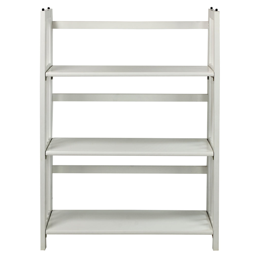 Casual Home 3-Shelf Folding Stackable Bookcase (27.5" Wide)-White