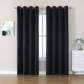 CUCRAF Black Blackout Curtains 90 inch Length 2 Panels Set, Room Darkening Curtains & Drapes for Living Room Bedroom, Thermal In