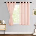Hiasan Sheer Curtains For Bedroom With Tiebacks, Lightweight Breathable Voile Drapes Light Filtering Grommet Window Curtains For Living Room, Nursery, Farmhouse, Turquoise, W52 X L54, 2 Soft Panels