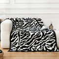 Pu Mei Fuzzy Flannel Throw Blanket For Sofa, Couch, Bed, Black And White Zebra Print Blanket Animal - Lightweight Double Sided C