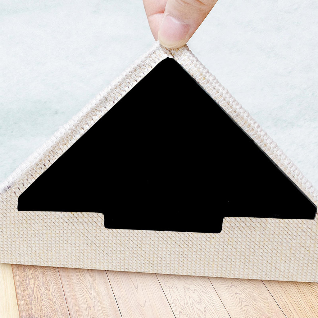 Rug Tape, 10 Pcs Double Sided Non Slip Reusable Rug Stopper, Washable Rug Pad Grippers for Hardwood Floors, Tile Floors, Carpets