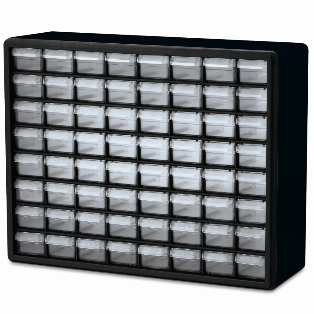 Akro-Mils 10764 64-Drawer Plastic Drawer Storage Cabinet for Garage Organization, Lego Storage, Teacher Toolbox, Makeup Organize