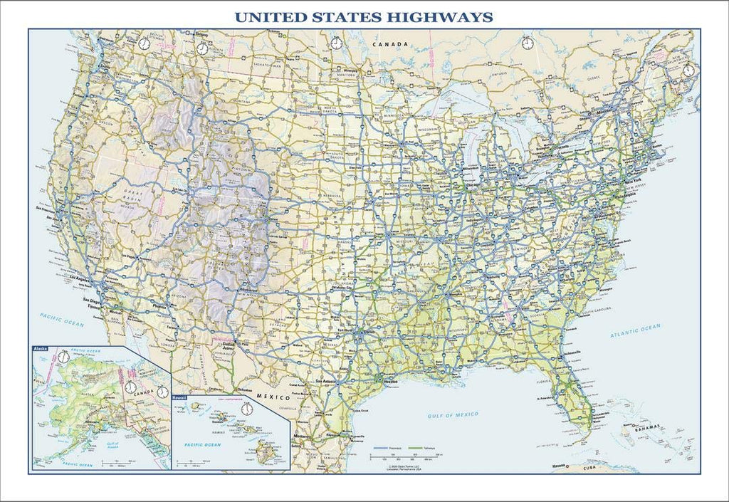 Usa Interstate Highways Wall Map - 22.75' X 15.5' Paper