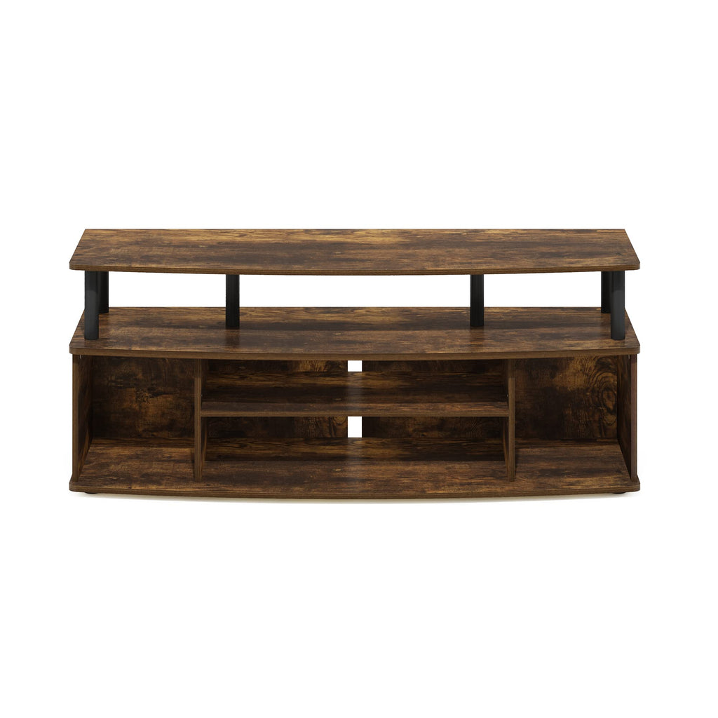 Furinno Jaya Large Entertainment Center Stand Unit/Tv For Up To 55 Inch, Amber Pine/Black