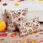 DFXSZ Fall Pillow Covers 20x20 inch Set of 2, Pumpkin Maple Leaf Design, Autumn Thanksgiving Farmhouse Decor for Couch, White