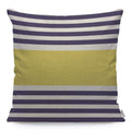 Wondertify Pillow Cover Navy Blue And White With Yellow Stripe Design Soft Linen Pillow Case For Decorative Bedroom/Livingroom/S