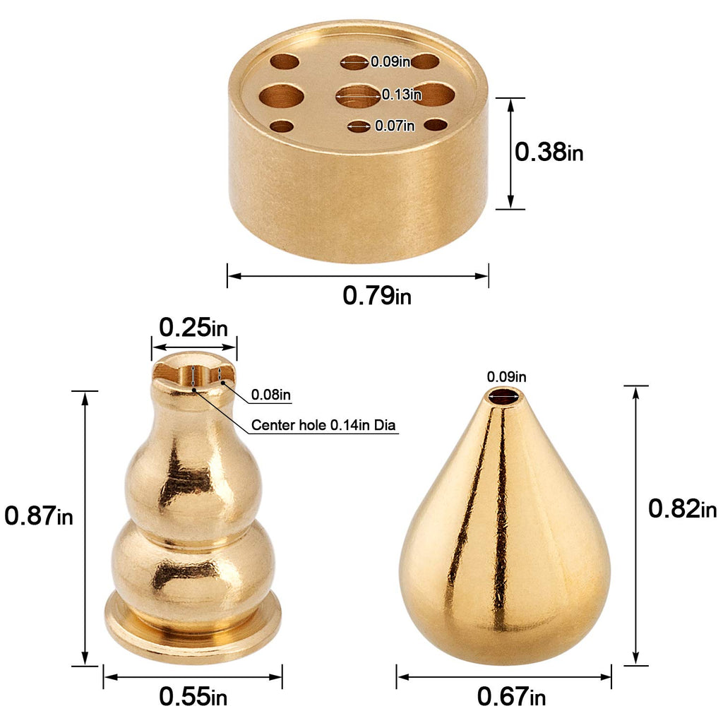 Oiiki Brass Incense Holder, Coil Incense Burner, Incense Stick Holder, Alloy Cone Ash Catcher For Indoor Outdoor Use (3 Styles)