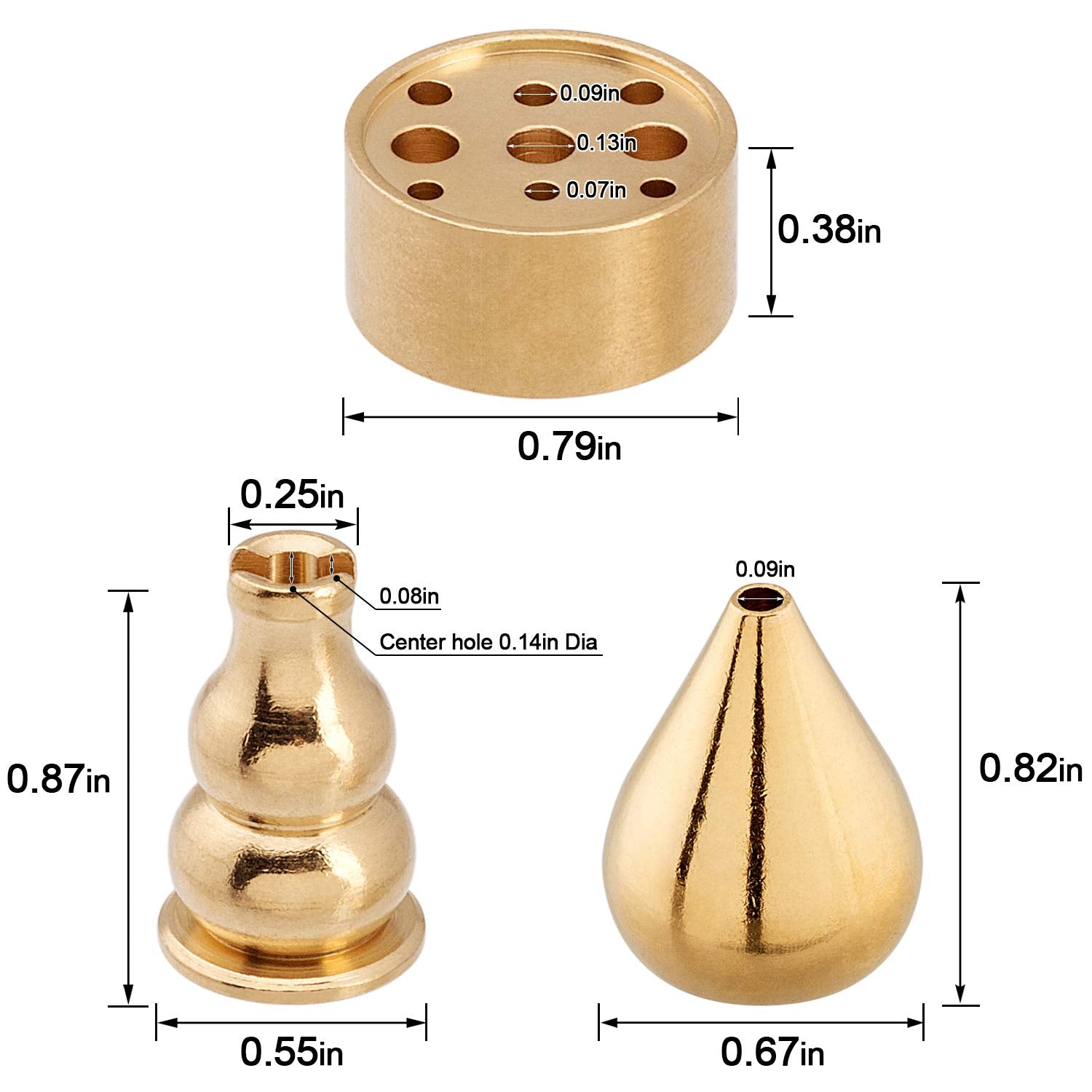 Oiiki Brass Incense Holder, Coil Incense Burner, Incense Stick Holder, Alloy Cone Ash Catcher For Indoor Outdoor Use (3 Styles)