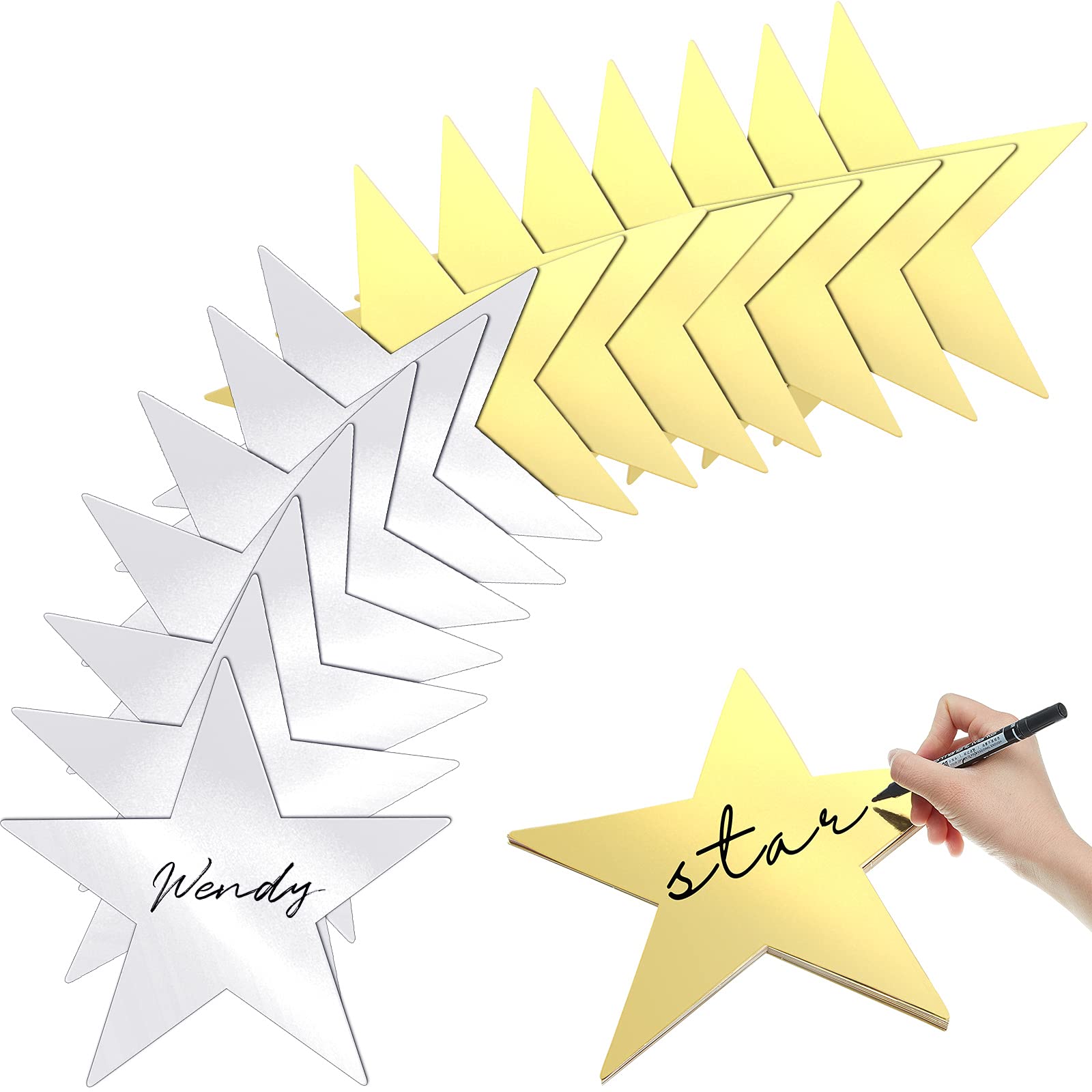 11 Inches Star Cutouts Double Printed Paper Stars Decoration for Wedding Party Supplies(,)
