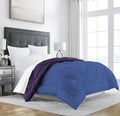 Texlux All Season Microfiber Reversable Duvet/Ac Comforter/Quilt  Dark Blue Purple  Single Size 60 Inch X 90 Inch