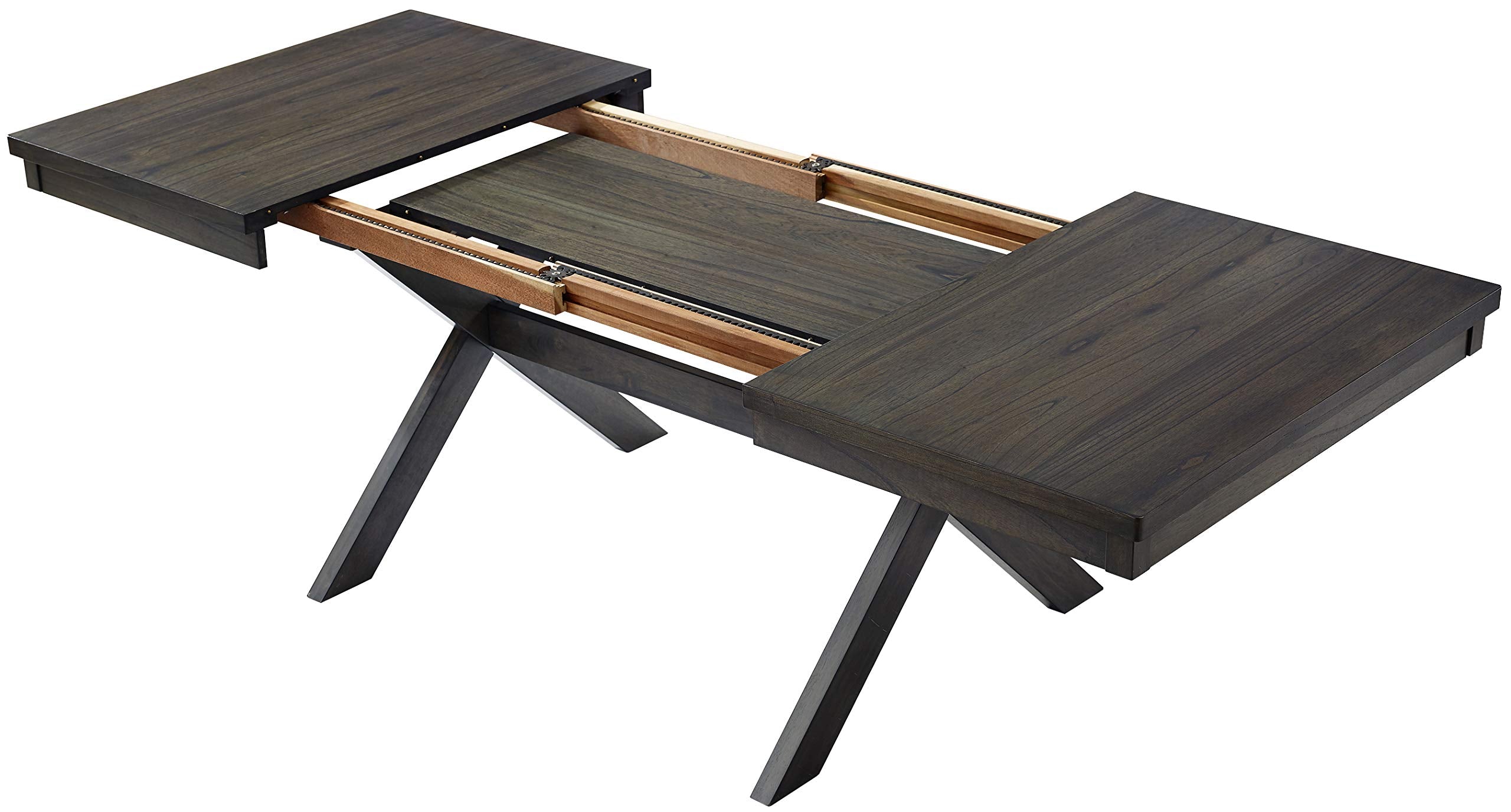 Crosley Furniture Hayden 3-Piece Modern Farmhouse Dining Table Set for 6 with 2 Wood Benches, Slate