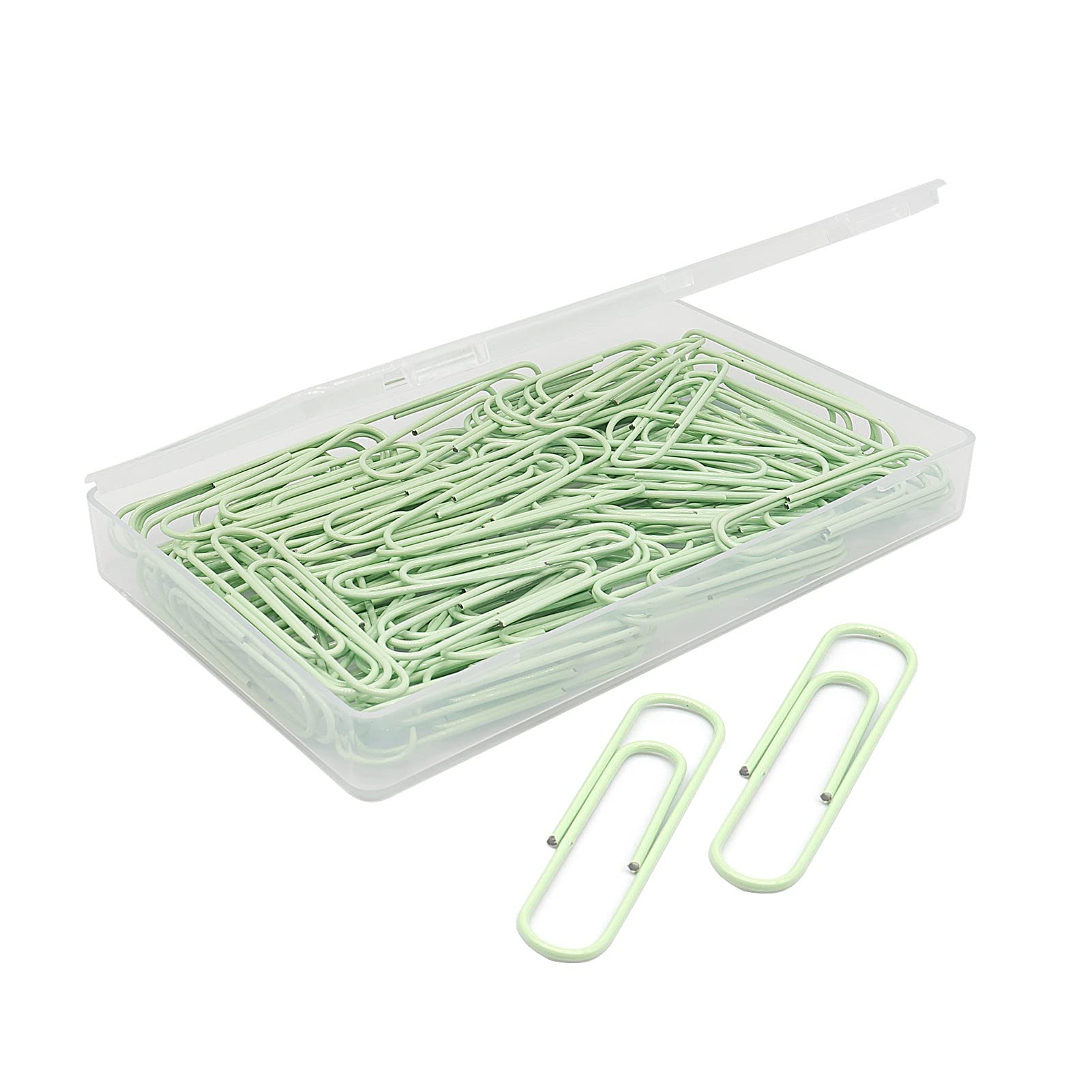 Paper Clip, Large Paper Clips, Jumbo, 50Mm, 2 Inches, Smooth, 100 Pcs/Box (Light Green)