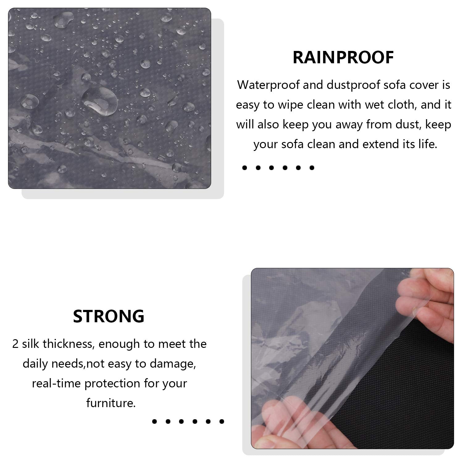 2 Pack Plastic Couch Cover & 2 Pack Battery Tape,Furniture Covers,Waterproof Couch Covers,Extra Large Plastic Tarp Couch Covers