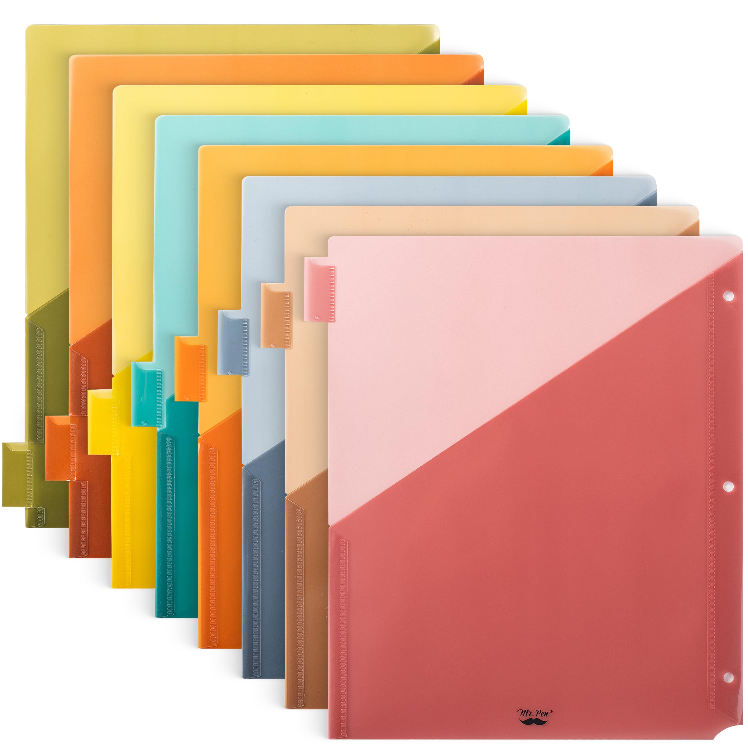 Mr. Pen- Binder Dividers With Pockets And Tabs, 8 Pack, Vintage Colors, For 3 Ring Binders