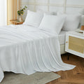 Ilavande White Queen Sheets Set 6 Piece,Hotel Luxury Super Soft 1800 Series Microfiber Queen Bed Sheets Set-Wrinkle Free & Breat