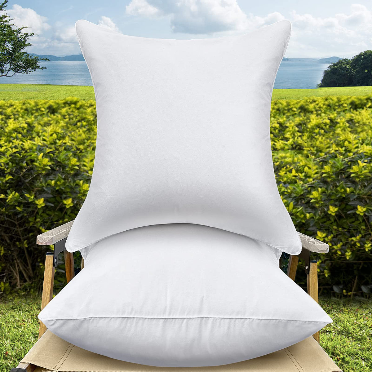 Qswrd 18 X 18 Pillow Inserts Set Of 2 Outdoor Pillow Inserts Waterproof Square Premium Throw Pillow Inserts Decorative Couch Pil