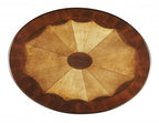 HomeRoots Dark Brown Rubberwood Solids, MDF, Nickel Jeanette Plantation Cherry Oval Accent Table