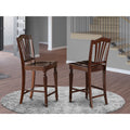 East West Furniture Chelsea Stools With Wood Seat, 24" Seat Height