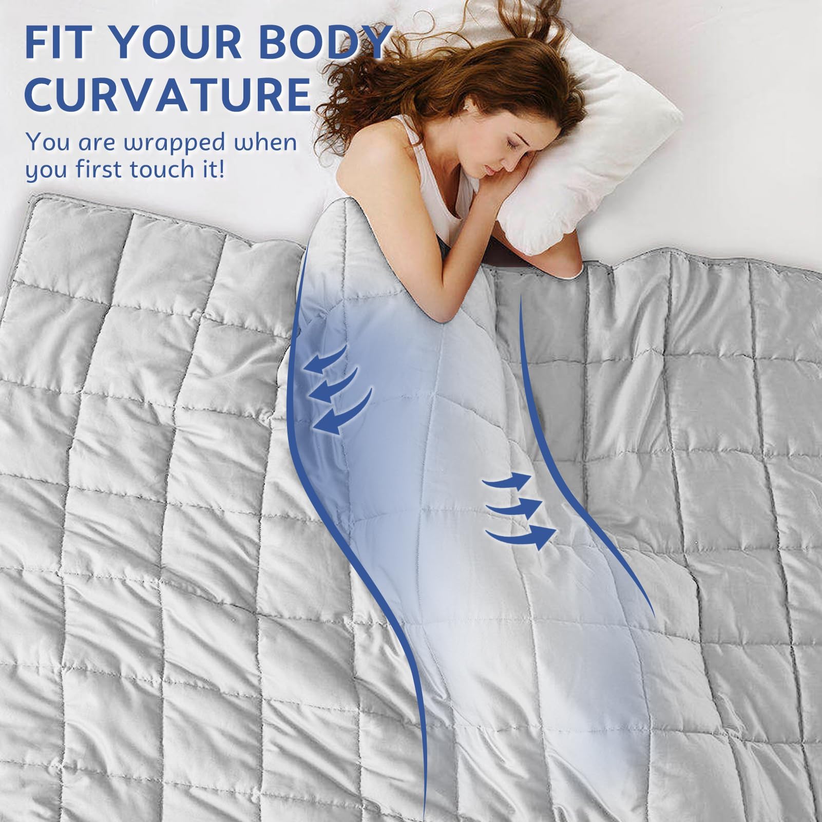 Anfie Weighted Blanket(36''X48'' 3Lbs) Cooling Weighted Blanket For Sleeping, Throw Size Breathable Blanket With Premium Glass B