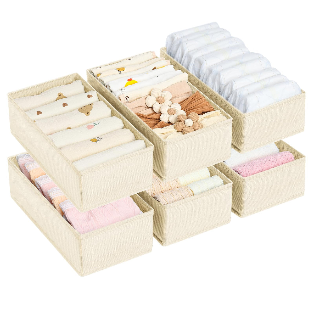 DIMJ Drawer Organizer Clothes  Underwear Organizer Small Sock Organizer Closet Organizers and Storage Box Dresser Drawer Divide