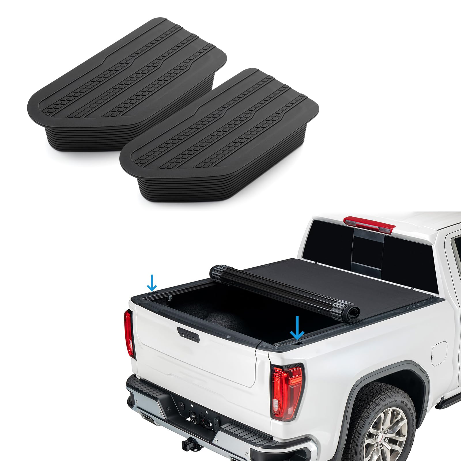 Shademax Stake Pocket Covers Custom Fit For 2019-2024 2025 Gmc Sierra And Chevy Silverado Accessories Truck Bed Rail Hole Plugs