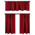 Htfdstar Valance Curtain Set, 3Pcs Cotton Buffalo Plaid, Farmhouse Kitchen Curtains, 58Wx15L, 29Wx36L