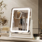 PRIMETEK Vanity Mirror with Lights, 16x14 inch LED Lighted Makeup Mirror, Large Makeup Mirror with Lights, Touch Screen, 3-Color