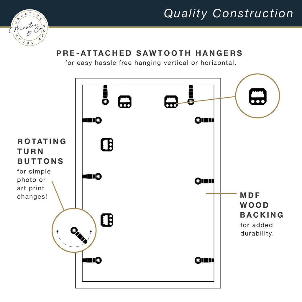 Mcs Master & Co. Foundry Metal Gallery Wall Frame, Brass, 12X18 Inch