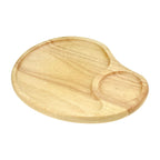 Aeravida Functional Aesthetic Two Section Native Natural Wood Beautiful Plate With Drink Holder For Home Decor