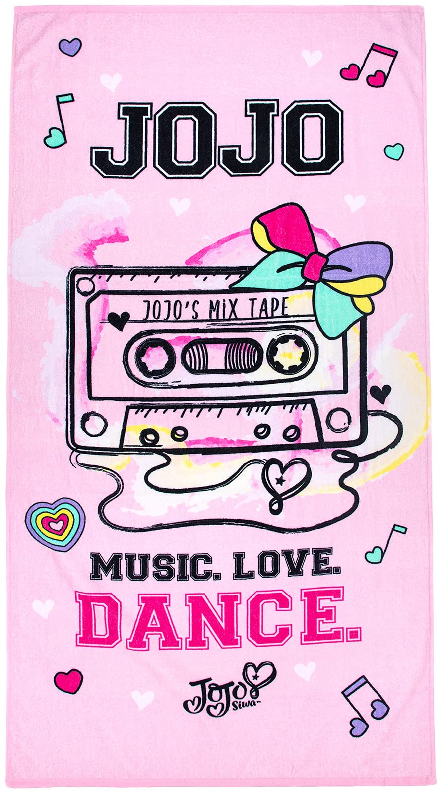 Jay Franco Nickelodeon JoJo Siwa Peace Love Dance Kids Large Bath/Pool/Beach Towel -Super Soft & Absorbent Fade Resistant Cotton
