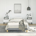 vidaXL Twin Size Bed Frame with Plywood Slats, Platform Bed Frame, Fabric Upholstered Mattress Foundation, No Box Spring Needed & Easy Assembly, Light Gray, Without Mattress