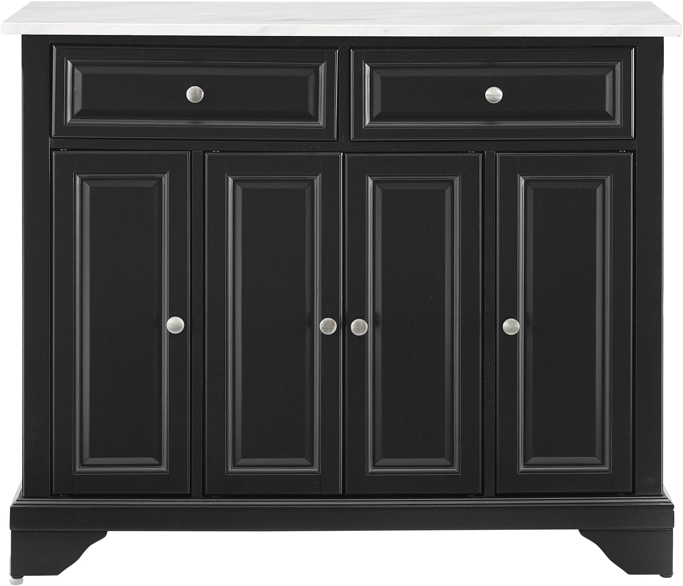 Crosley Furniture Avery Rolling Kitchen Island Storage Cart with Shelves, Microwave Stand, Coffee Bar, Distressed Black