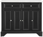 Crosley Furniture Avery Rolling Kitchen Island Storage Cart with Shelves, Microwave Stand, Coffee Bar, Distressed Black