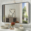 ISTRIPMF Bathroom Mirror Black,55x36 Inch Large Matte Black Bathroom Vanity Mirror,Rectangle Black Metal Framed Mirror for Wall,