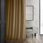 Hpd Half Price Drapes Signature Velvet Thermal Blackout Curtains For Living Room 84 Inch Long (1 Panel) Rod Pocket Insulated Blackout Curtains For Bedroom Window Curtains, 50W X 84L, Amber Gold
