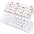 Hoteam Acrylic Business Card Holder For Desk Multiple Business Card Holders 16 Slot 4 Tier Large Business Card Organizer Busines