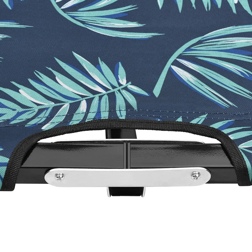 vidaXL Two Person Folding Sun Lounger Leaf Print Steel