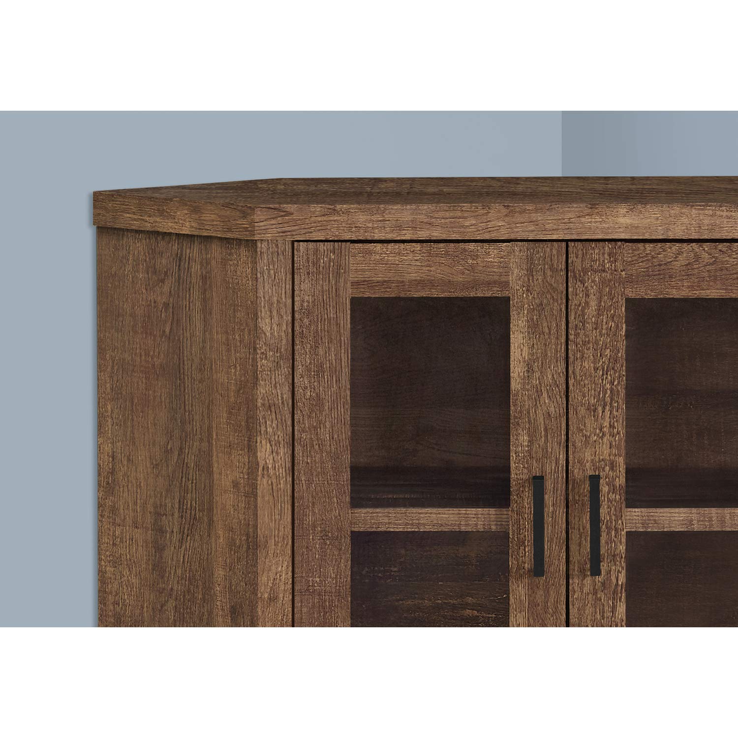 Monarch Specialties STAND-42 L/BROWN RECLAIMED WOOD-LOOK CORNER Tv Stand