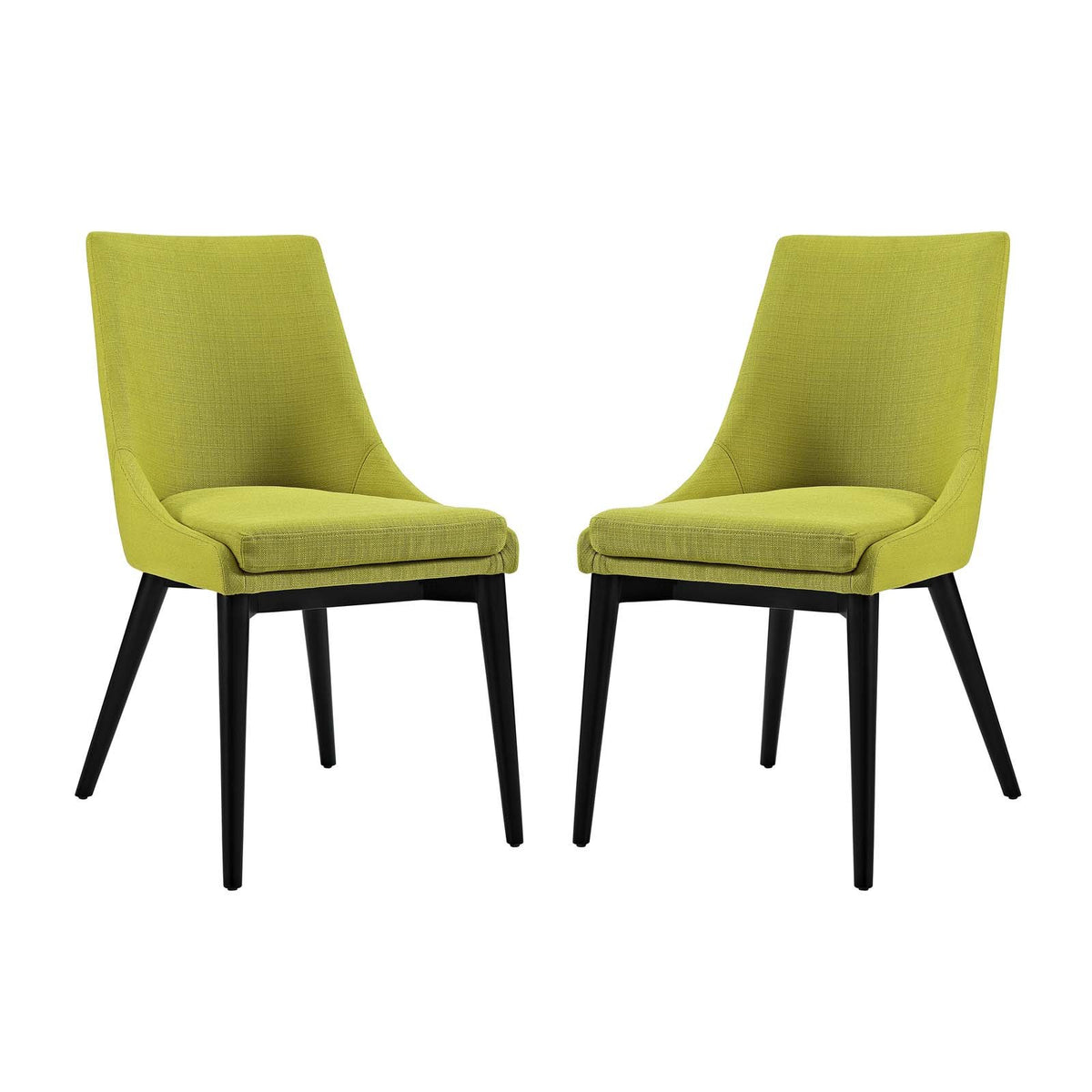 Modway Viscount Mid-Century Modern Upholstered Fabric Two Dining Chairs In Wheatgrass