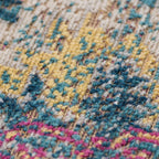 HomeRoots 532110 10 x 14 ft. Teal & Blue Medallion Power Loom Rectangle Area Rug with Fringe