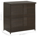 vidaXL Outdoor 3 Piece Bar Set - PE Rattan, Steel Frame, Comfortable Seating with Footrest and Washable Cushion Covers, Ample Storage Shelves - Stylish Brown Bar Set for Patio or Garden