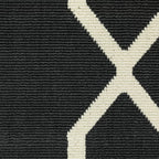 HomeRoots Polypropylene 8’x11’ Black and Ivory Trellis Indoor Outdoor Area Rug